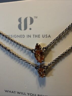 Bomb Party RBP6696 is a "Drops of Gorgeous" double layer smoky topaz necklace